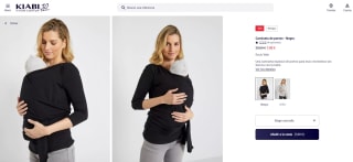 Camiseta de porteo disponible en dos colores negro o gri por 7€