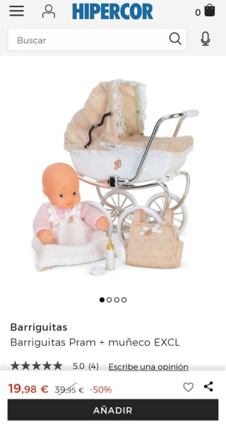 Barriguitas Pram + muñeco EXCL por 19,98€.