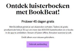 45 dagen gratis luisterboeken met BookBeat