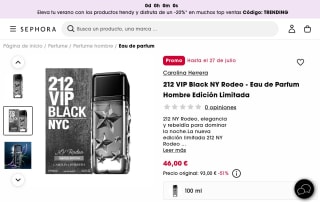 Carolina Herrera 212 VIP Black Rodeo por 46€