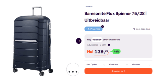 Samsonite Flux Spinner 75 Expandable voor €139,95 bij Ibood