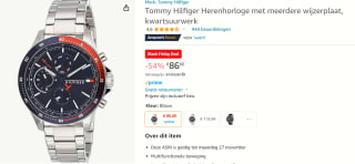 Tommy Hilfiger Herenhorloge waterbestendig voor €86,60 bij Amazon