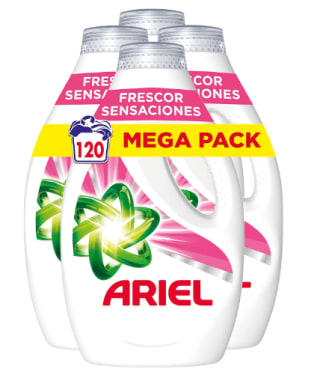 Mega pack Ariel Detergente Lavadora Liquido, 120 Lavados por 35.79€