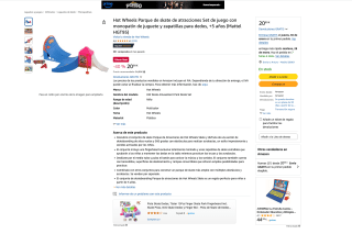 Parque Mattel Hot Wheels de skate de atracciones Set de juego con monopatín de juguete y zapatillas para dedos por 20,99€