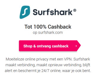 100% cashback op een Surfshark abonnement via CashbackXL
