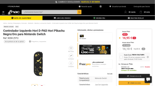 Mando Controlador Hori D-Pad Izquierdo Pikachu por 16,95€