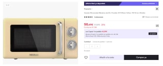 ProClean 3010 Retro Yellow Microondas mecánico de 20 L y 700 W. por 50.69€ (Cuenta Nueva 40.69€)