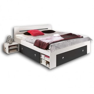 Cama Doble Moderna 140 x 200 cm con 2 mesitas de Noche por 299€