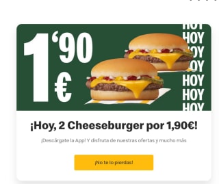2 Cheese Burguer a tan solo 1,90€ en McDonalds