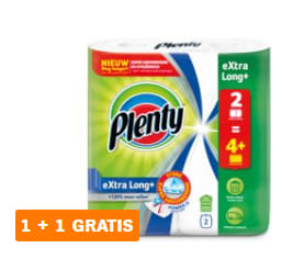 Plenty keukenrollen 1+1 gratis bij AH