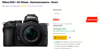 Nikon Z 50 + 16-50 VR Zwart voor €690 bij Bol.com