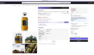 5L Aceite de Oliva Virgen Extra Cortijo Zahan Premium Jaén variedad Picual por 43,23€ (Nuevos usuarios por 25,94€))