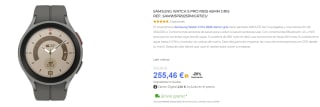 Smartwatch Samsung Galaxy Watch5 Pro LTE 45mm Titanio por 255,46€