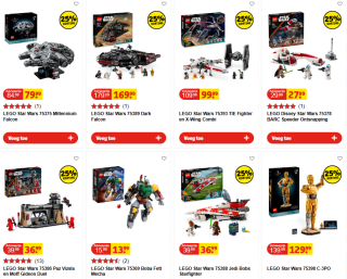 25% extra korting op LEGO Star Wars producten bij Kruidvat