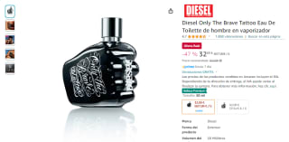Diesel Only The Brave Tattoo Eau De Toilette de hombre 50ml por 32,89€