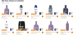Alle Dove, Rexona en Andrélon 4 voor €10 bij de AH