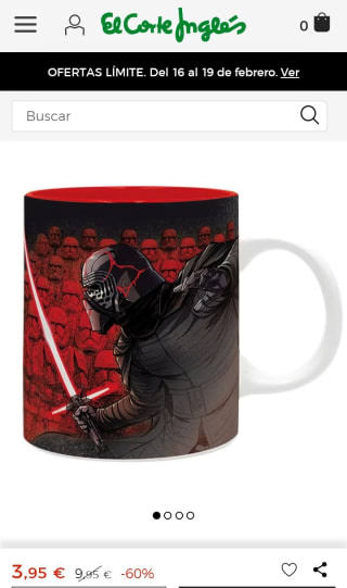 Taza Star Wars Episodio IX Kylo Ren por 3,95€.