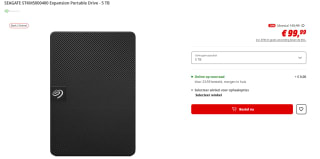 Seagate Expansion STKM5000400 externe harde schijf 5000 GB Zwart voor €88 bij de Mediamarkt