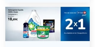 2×1 Acumulación Club Cuidado Ropa y Hogar Carrefour.