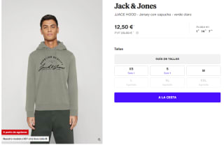 Sudadera para Hombre Jack & Jones JJACE HOOD por 12.5€