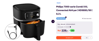 PHILIPS Airfryer Combi XXL 7000 Series HD9880/90 voor €229,95 bij Ibood