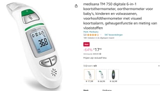 Medisana TM 750 - Lichaamsthermometer - Infrarood voor €17,99 bij Amazon
