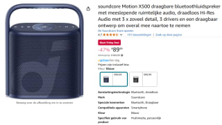 Soundcore Anker Soundcore Motion X500, Zwart voor €89,99 bij amazon