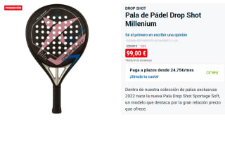 Pala De Padel Drop Shot Millenium por 99€