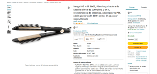 Plancha y rizadora Venga! VG HST 3003 por solo 6,44€
