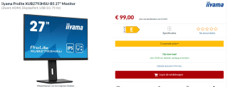 iiyama Prolite XUB2793HSU-B5 27" Monitor voor €99 bij Alternate