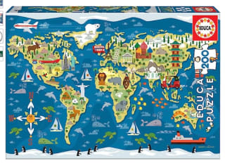 Puzle de 200 piezas Mapamundi marca Educa por 5,99€