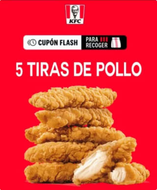 5 Tiras pechuga de pollo a tan solo 3,50€ de KFC