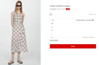 Vestido asimétrico cuadros para Mujer por 15.99€