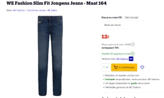 WE Fashion Slim Fit Jongens Jeans voor €12 bij Bol.com