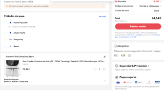 COSORI Freidora de Aire 5,5L Air Fryer 1700W por solo 64,14€