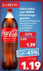 2L Coca Cola voor €1,39 bij Kaufland in Duitsland