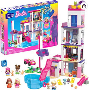 MEGA Construx Barbie Color Reveal Dreamhouse Casa con bloques de construcción con 8 habitaciones modulares