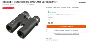 Bresser Verrekijker - Condor 8x42 Dakkant voor €84,99 bij Kamera Express