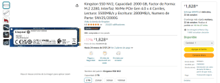 Kingston SSD NV2 2TB por $1,278 en Amazon con KueskiPay