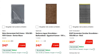1+1 gratis op strandlakens, hamamdoeken en badlakens bij Bol