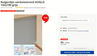 Tot 75% korting op verduisterend elektrische rolgordijnen bij Jysk