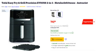 Tefal Easy Fry & Grill Precision EY5058 2-in-1 airfryer voor €74,99 bij Bol