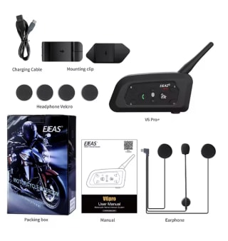 EJEAS V6PRO + intercomunicador para motocicleta casco Bluetooth 5,1 por solo
