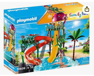 PLAYMOBIL Family Fun 70609 Parque Acuático con Tobogán, para Jugar con Agua por 40,98€