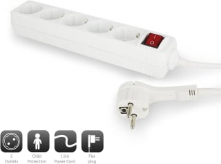 Regleta de 5 Tomas, 3680 W, 250 V por 5,99€