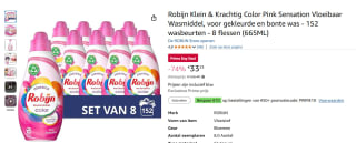 74%OFF Robijn Klein & Krachtig Color Pink Sensation Vloeibaar Wasmiddel