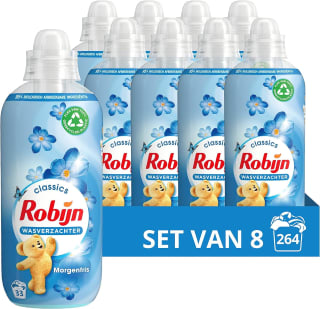 8x Robijn Classics Morgenfris wasverzachter 33 wasbeurten voor €13,87 bij Amazon