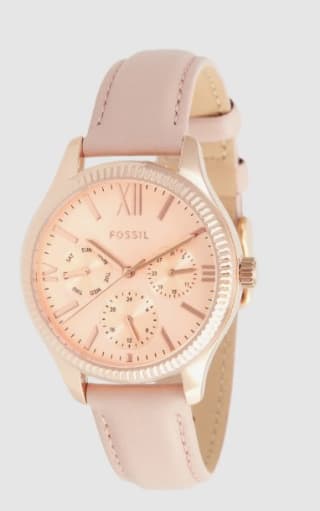 Reloj para mujer de cuarzo de piel marca Fossil - Rosa y rosa dorado por 45€