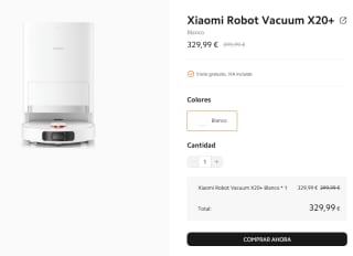 Xiaomi Robot Vacuum X20+ por 280,49€