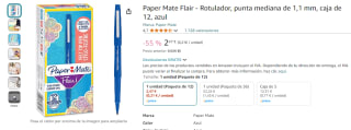 Paper Mate Flair 12 Rotuladores punta mediana de 1,1 mm por 2,47€